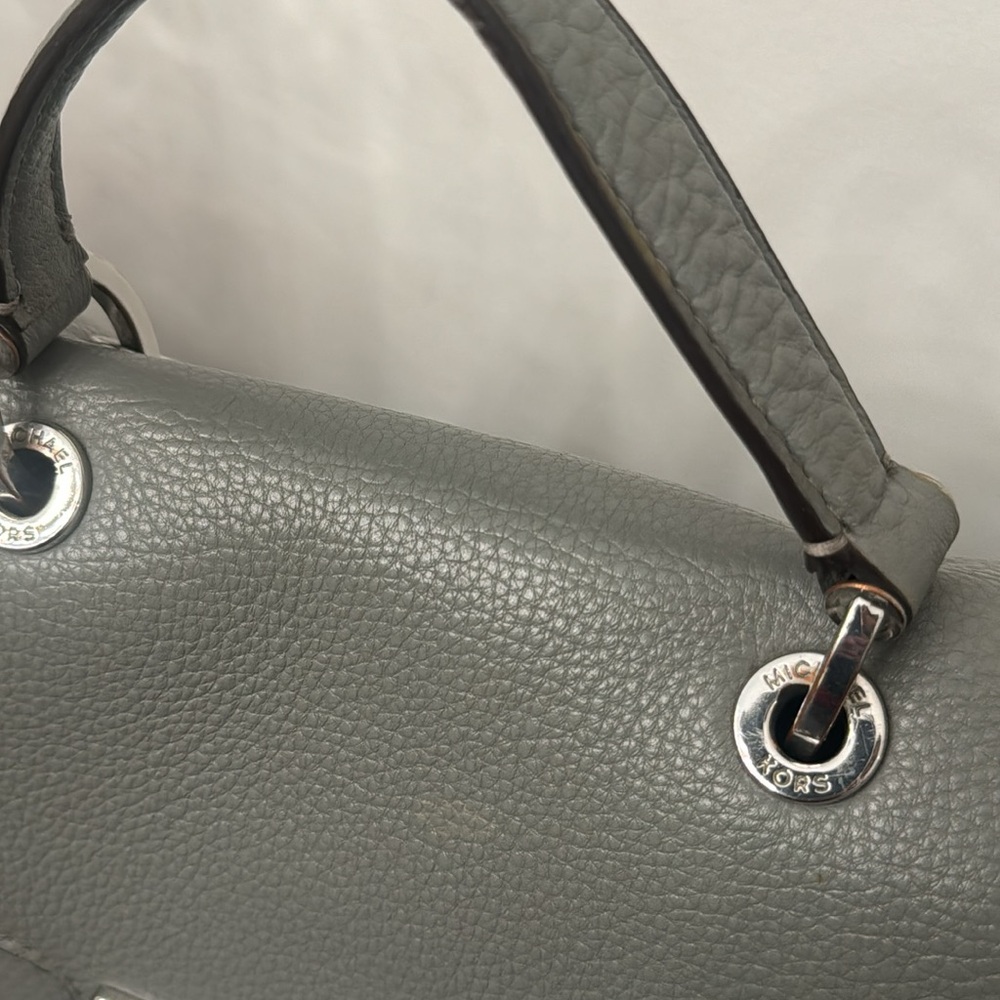 Michael Kors Emery Small Leather Satchel Bag. Steel Gray - Picture 6 of 14